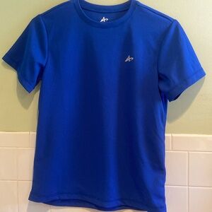 Boys Short Sleeve Athletech Blue Crew T-Shirt-XL/(14/16)